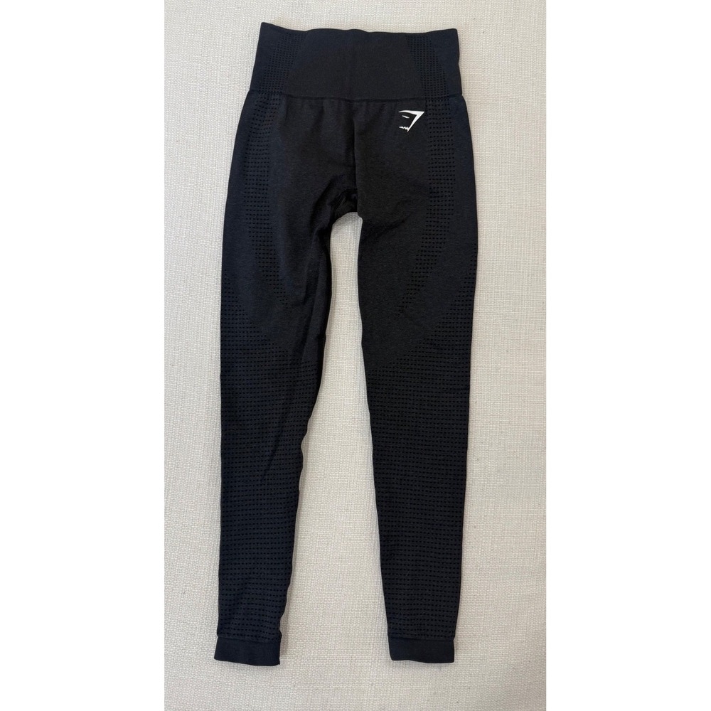 Gymshark Energy+ Seamless Leggings Womens XS Black Eyelet High Waist Excellent